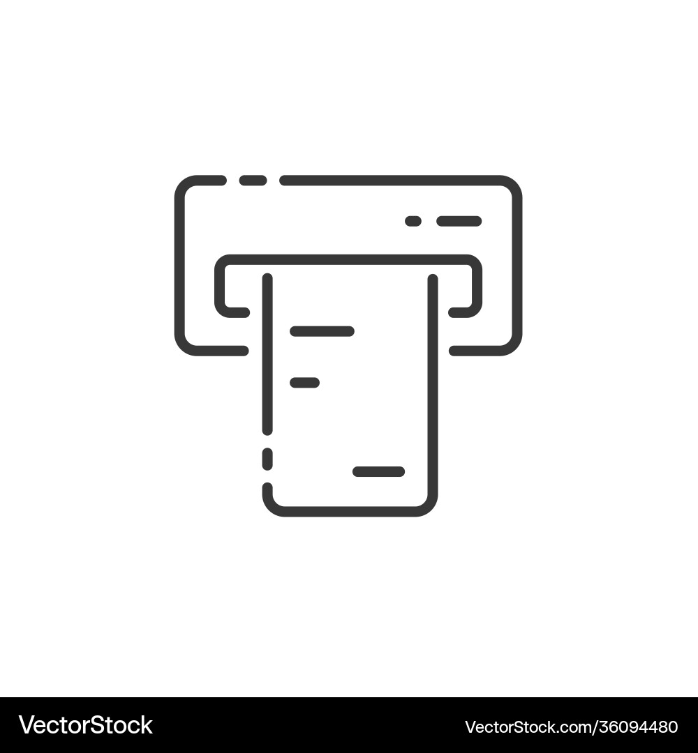 Ticket vending machine thin line icon insert Vector Image