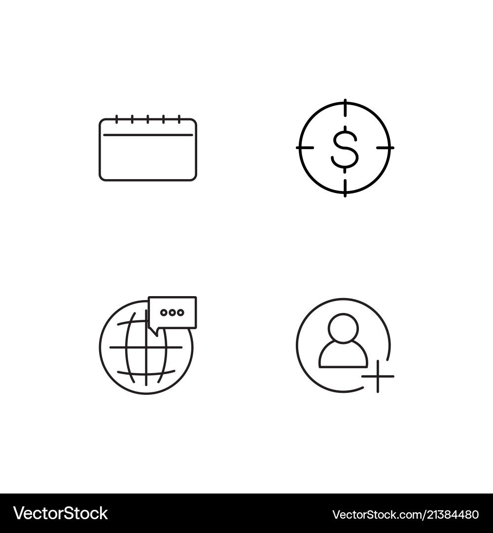 Time linear icons set simple outline vector image
