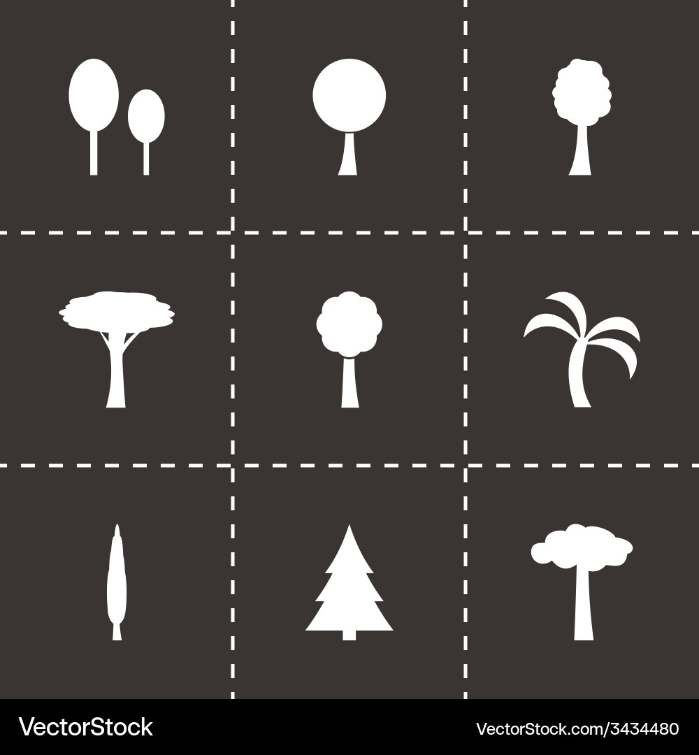 Trees icon set vector image