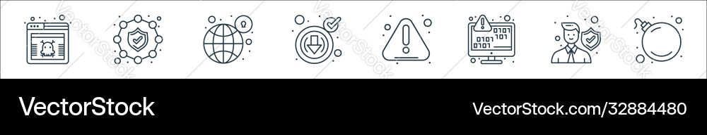 Web security line icons linear set quality Web security line icons linear set quality vector image