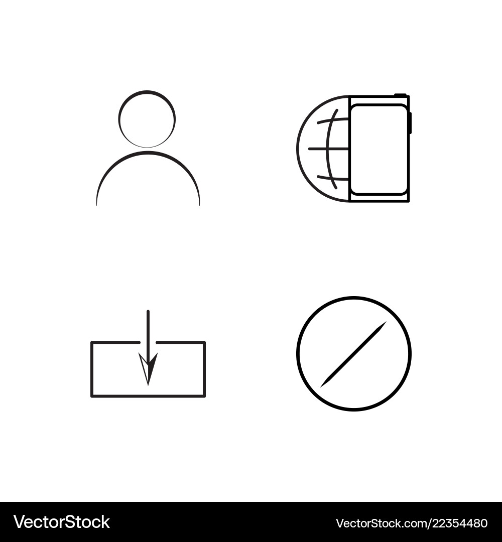 Web simple outlined icons set vector image