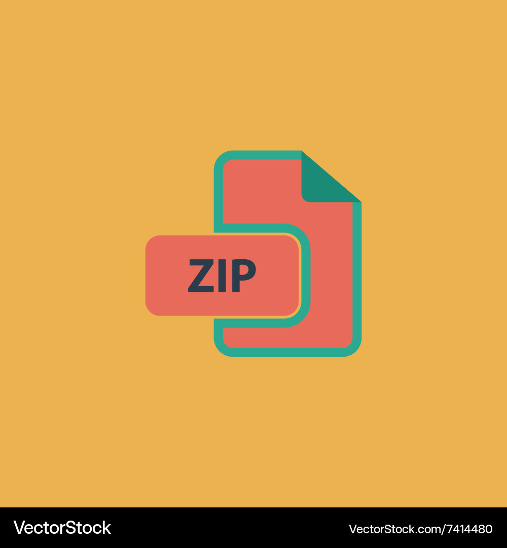 Zip archive file extension icon vector image