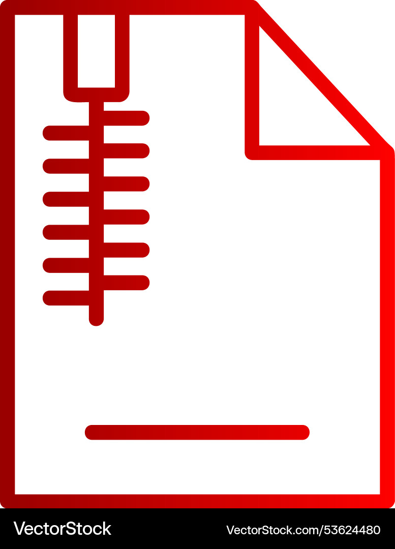 Zip file line gradient icon Vector Image