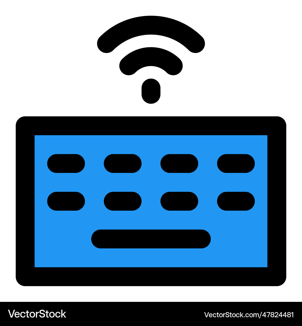 Bluetooth keyboard convenient for typing vector image