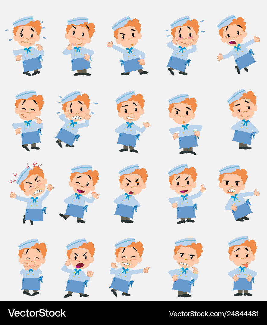 Cartoon character chef set with different Cartoon character chef set with different vector image