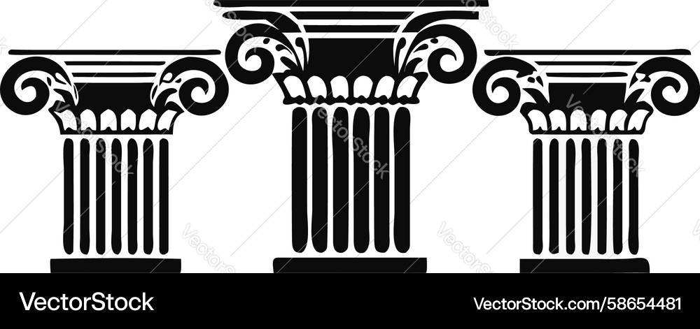 Classic roman columns and base design generative Vector Image