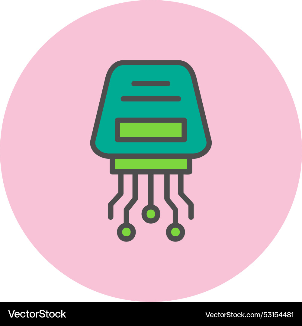 Data encryption line filled circle icon vector image