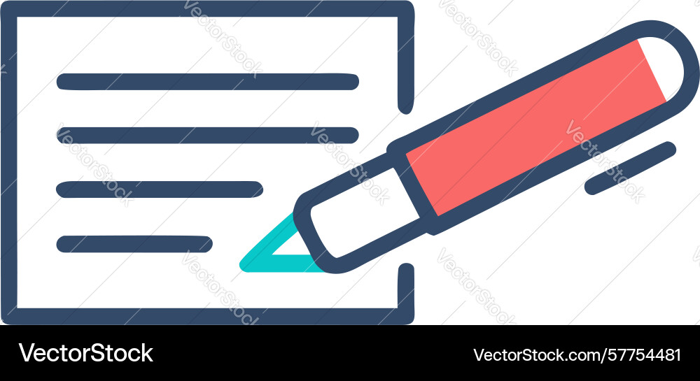 Document editing or content creation with pencil vector image
