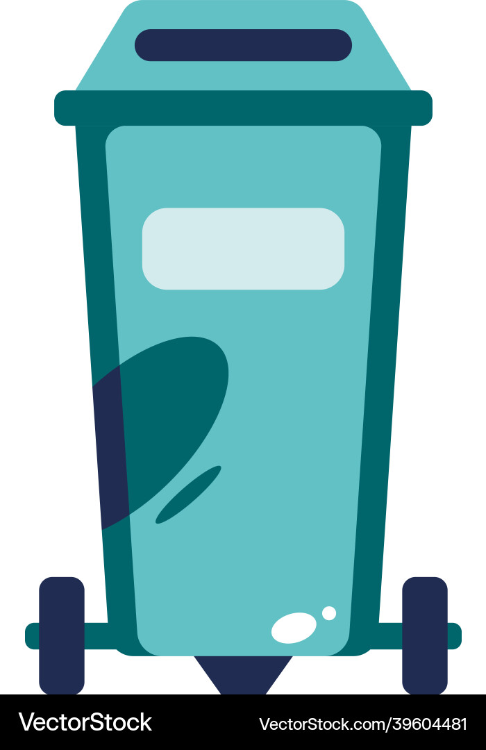 Flat garbage container Flat garbage container vector image