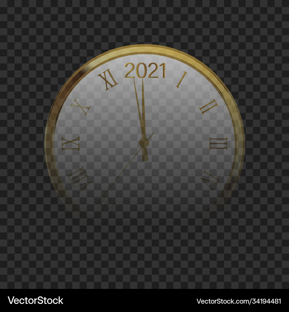 Golden shiny watch with numeral and countdown vector image