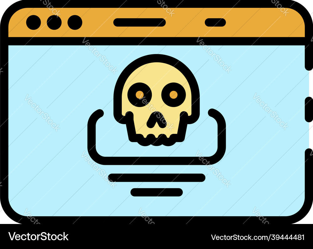 Hacking alert icon color outline Hacking alert icon color outline Vector Image