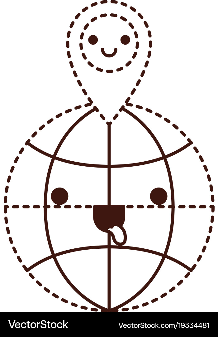 Kawaii world globe and map pointer on top Vector Image