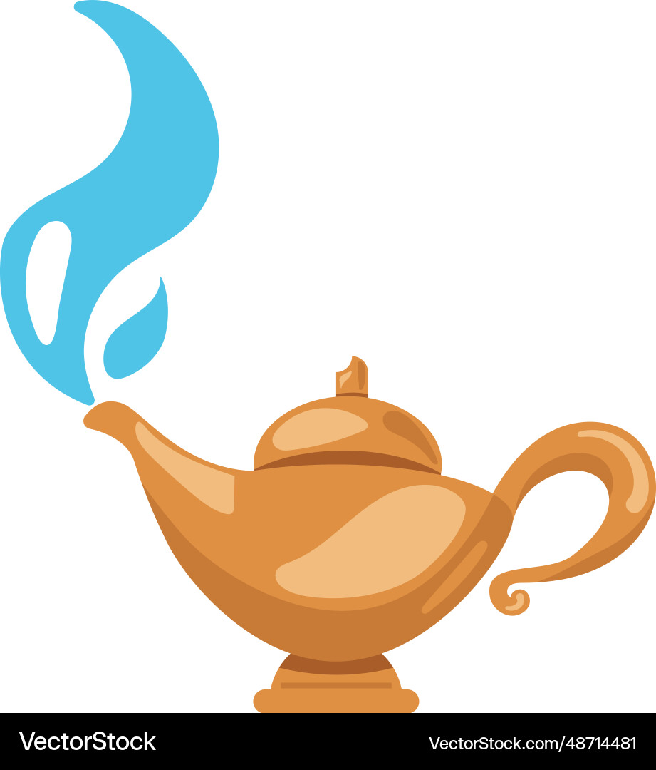 Cartoon Magic Lamp Isolated On White Stock Vector (Royalty Free) 1747438688  | Shutterstock, image size:921x1080