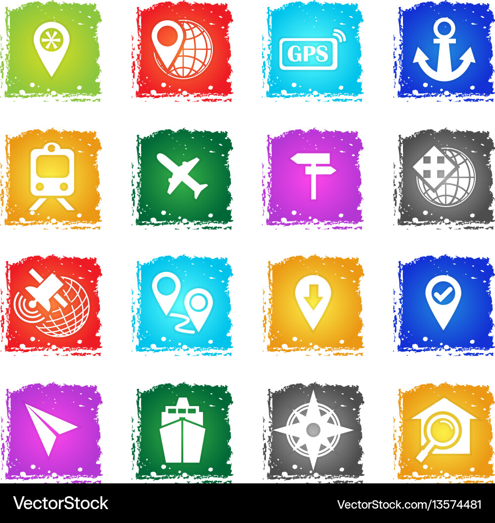 Navigation icon set Vector Image