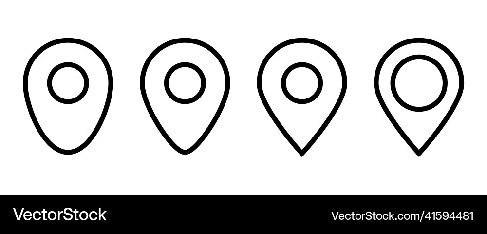 Outline location marker map pin icon position Vector Image