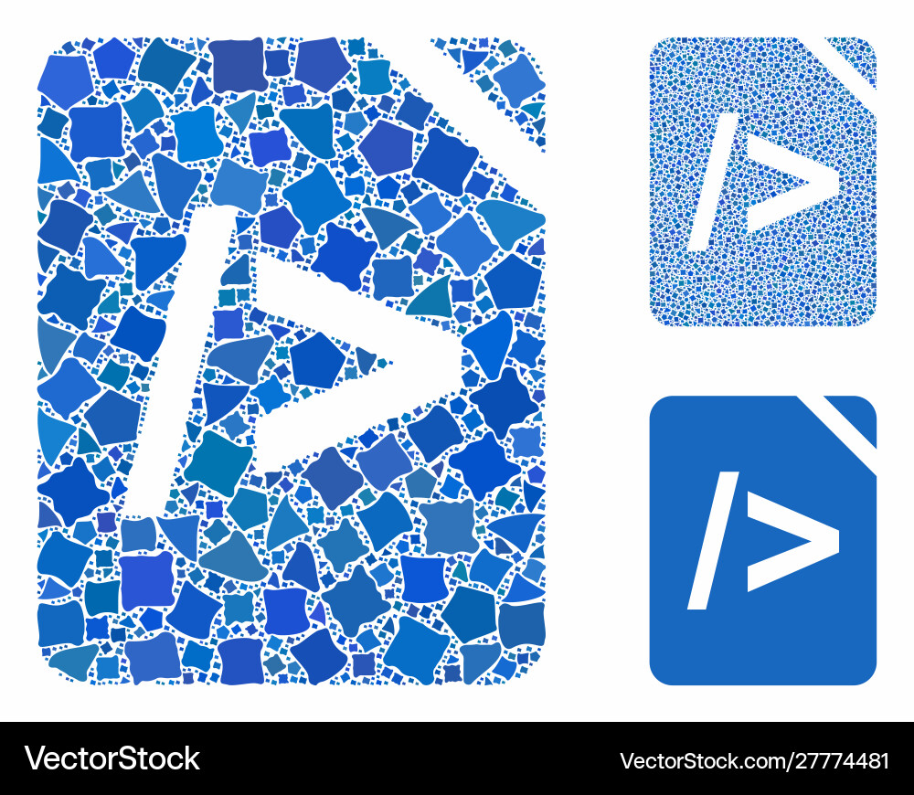 Script code mosaic icon bumpy parts Script code mosaic icon bumpy parts vector image