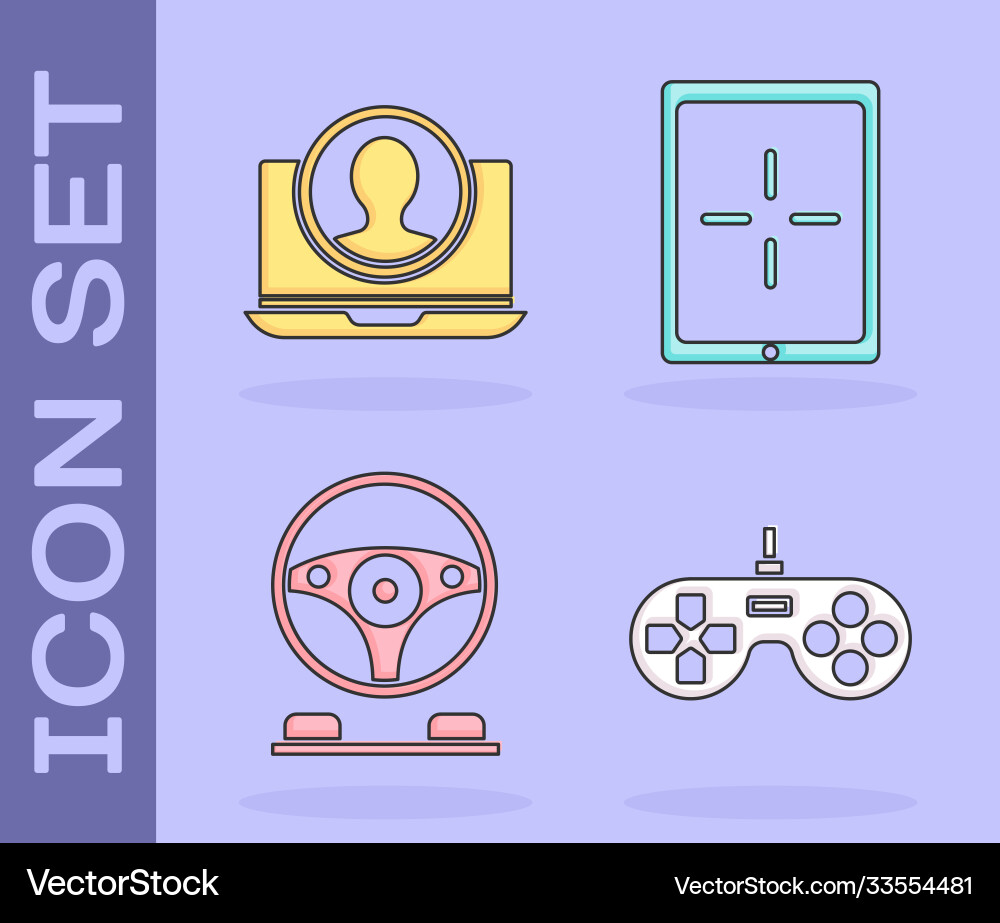 Set gamepad create account screen racing Set gamepad create account screen racing vector image