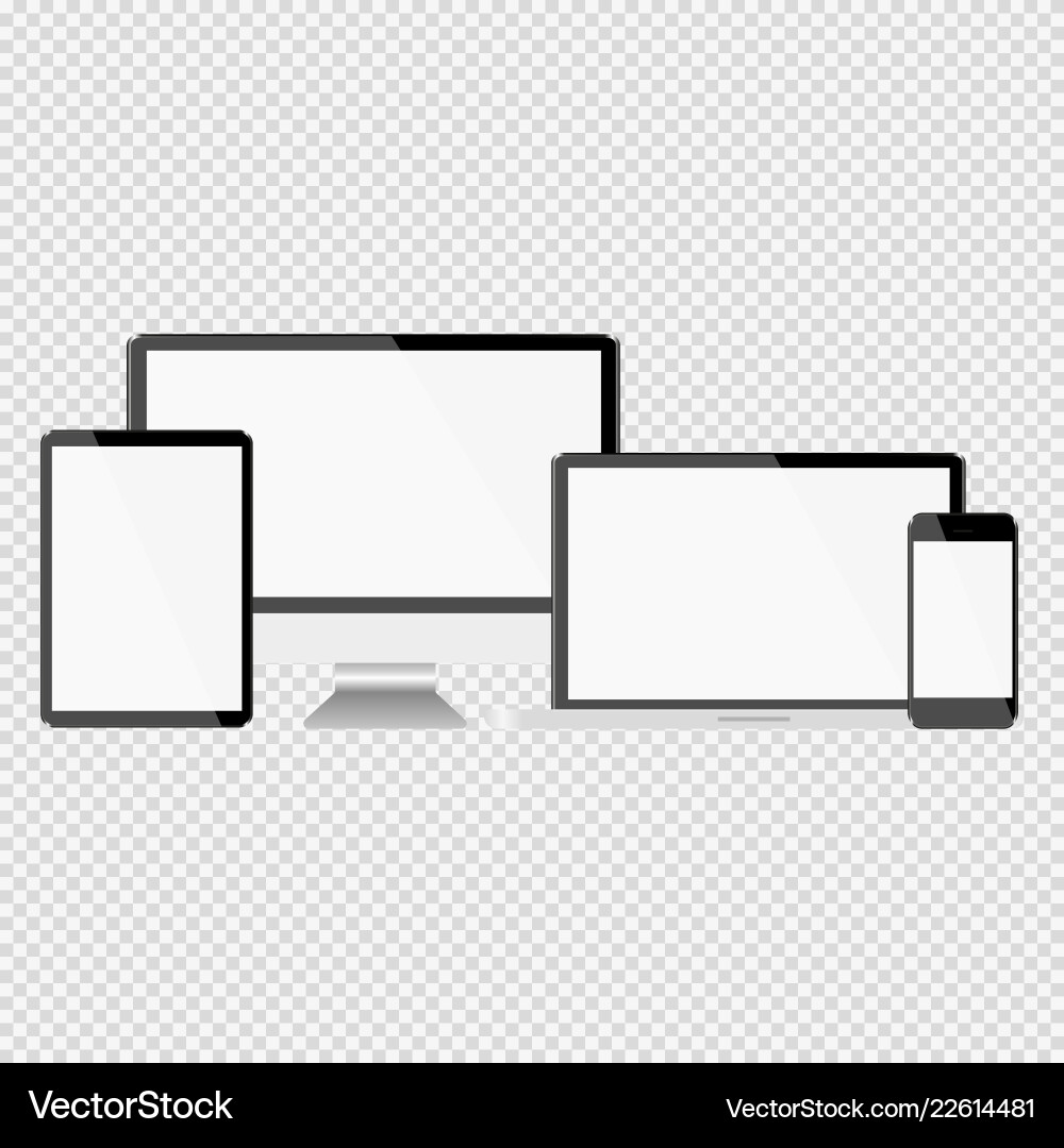 Set with light displays computer notebook tablet Vector Image