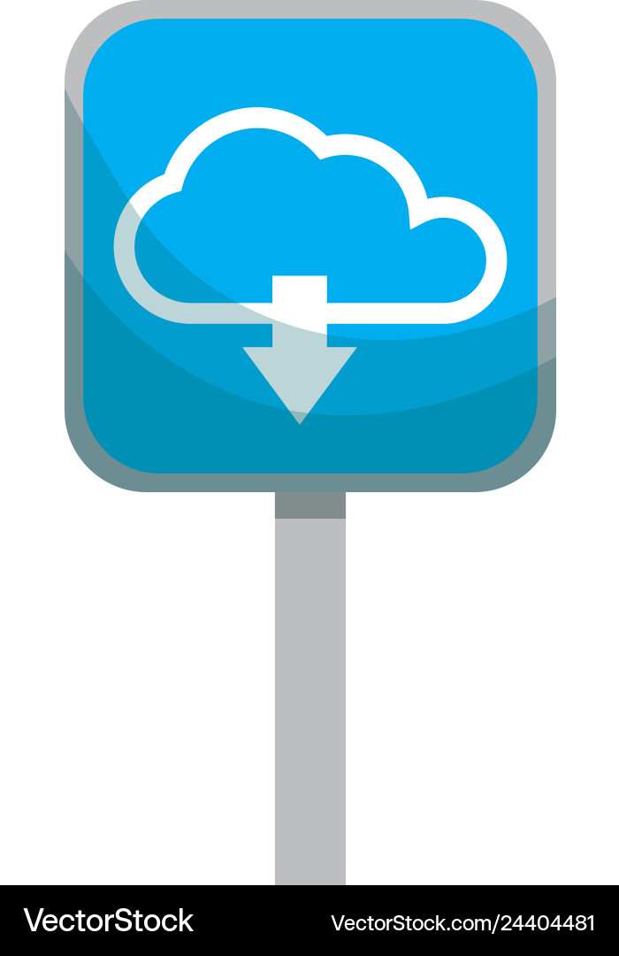 Signal with cloud computing server and arrow Signal with cloud computing server and arrow vector image
