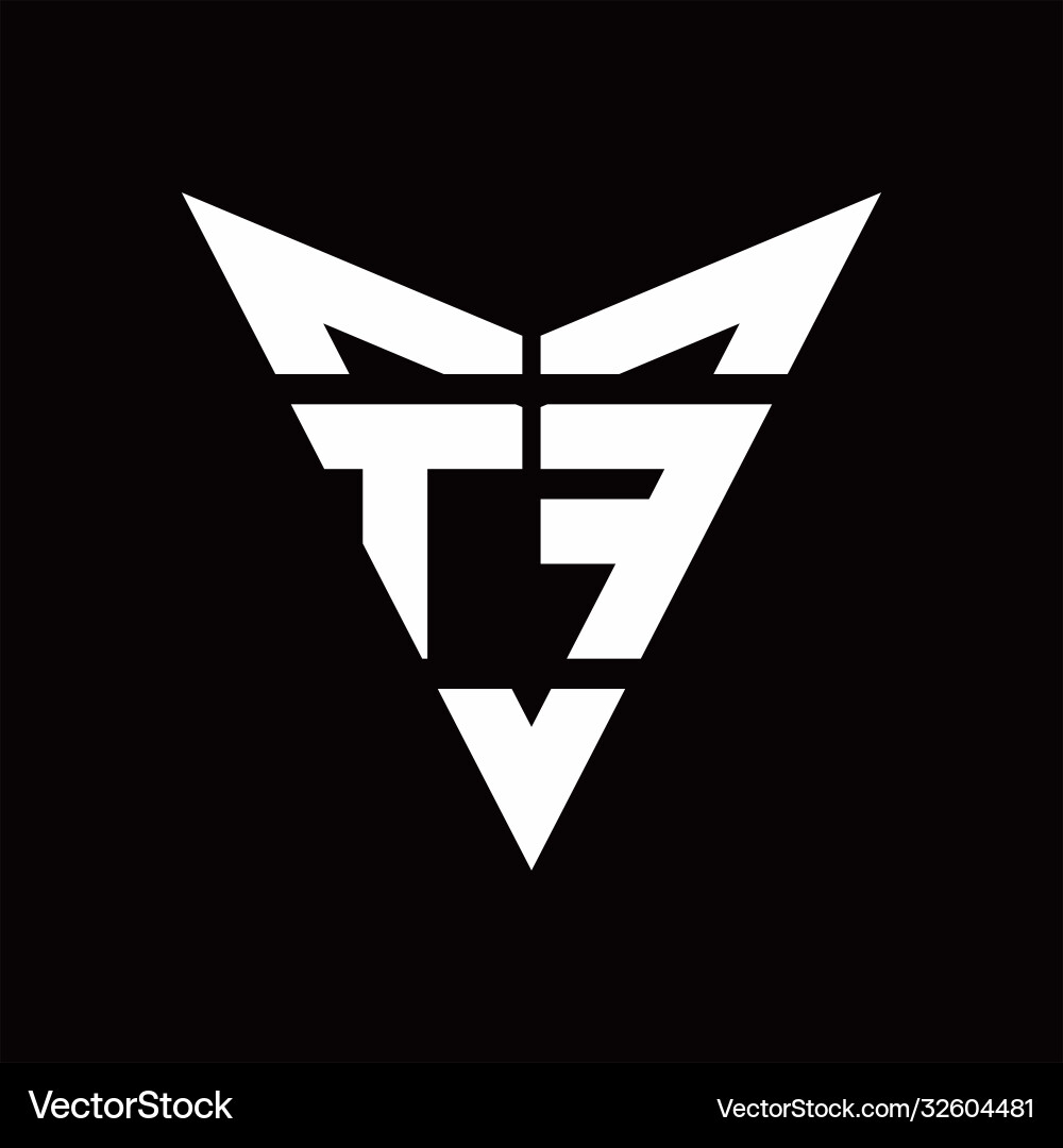Tf logo monogram with back drop shape design Tf logo monogram with back drop shape design Vector Image