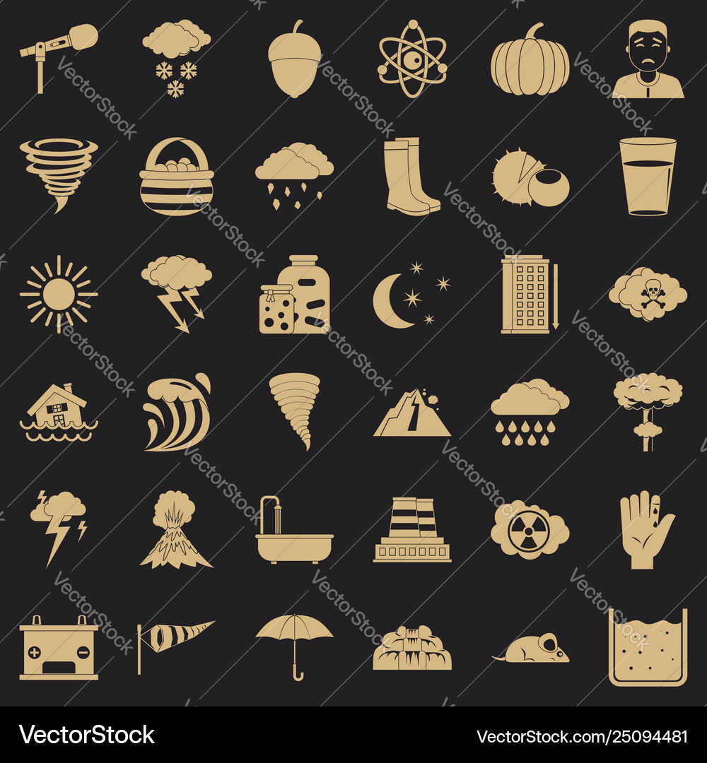 Tornado icons set simple style Tornado icons set simple style vector image