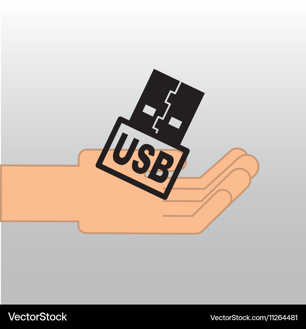 Usb memory backup icon design vector image