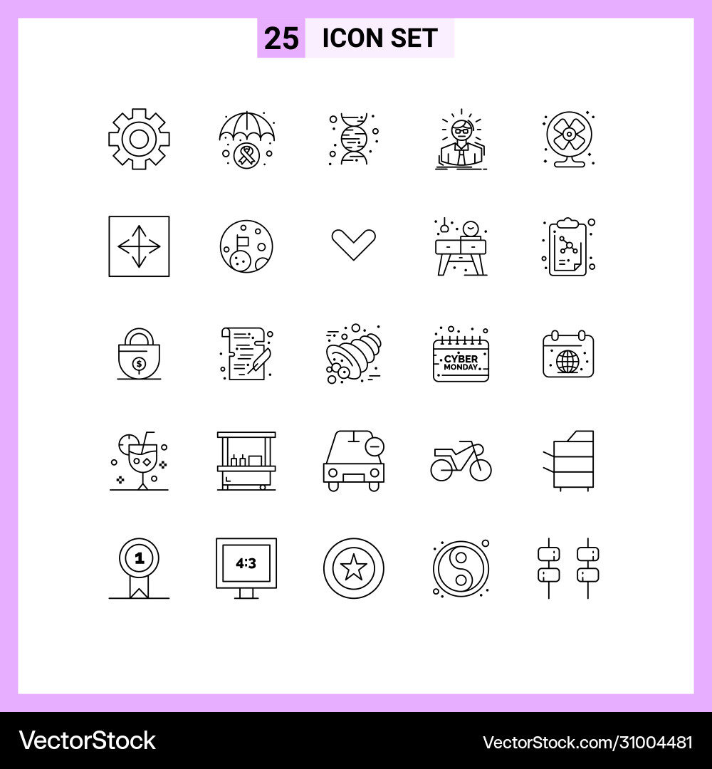 User interface pack 25 basic lines Vector Image