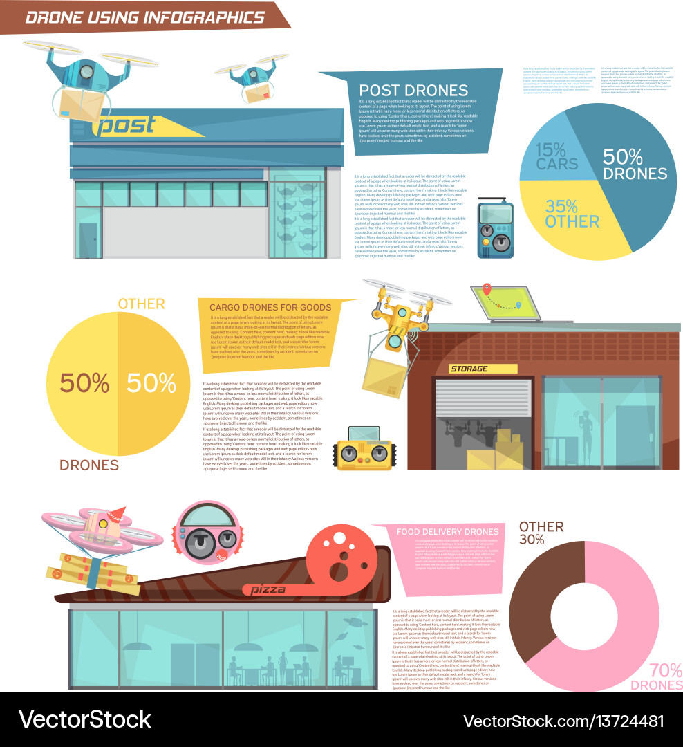 Using drone infographics Using drone infographics Vector Image