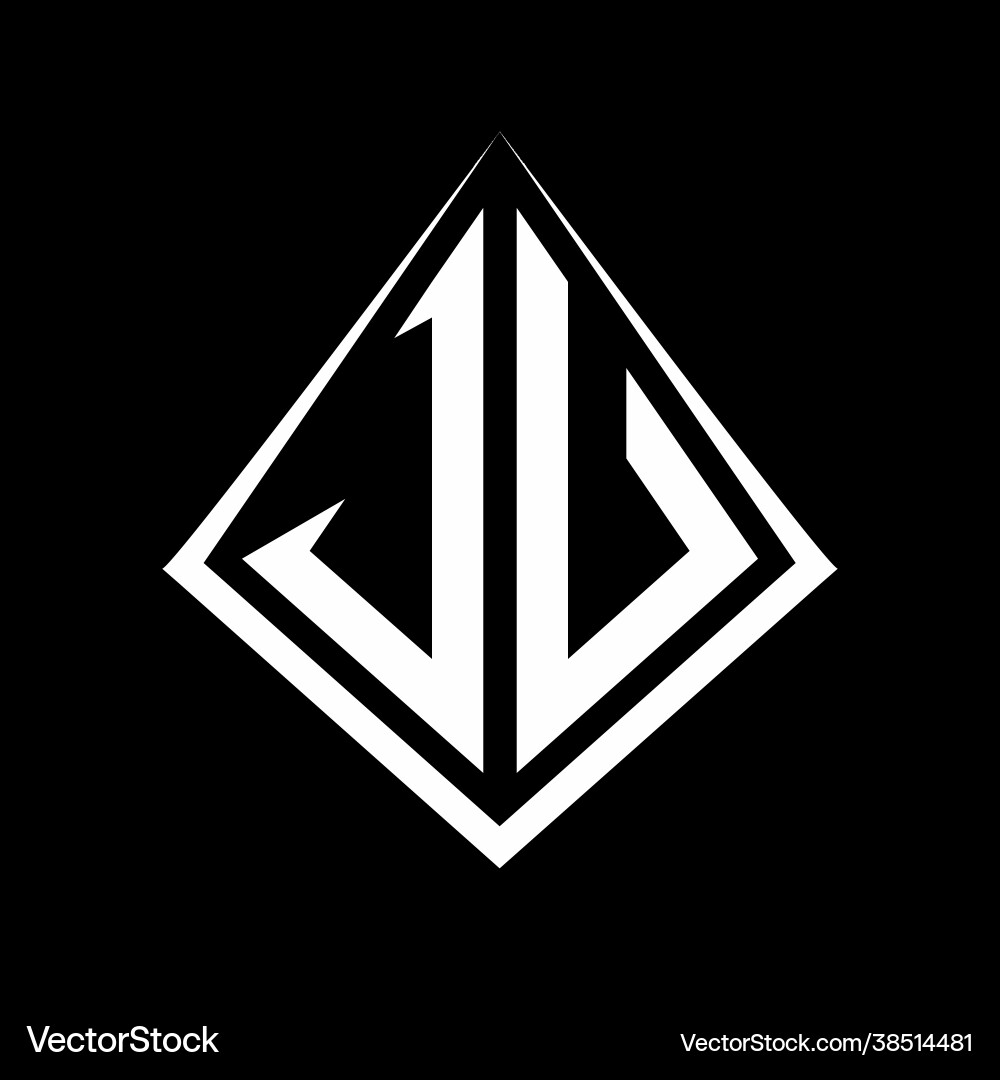 Vu logo letters monogram with prisma shape design Vu logo letters monogram with prisma shape design vector image