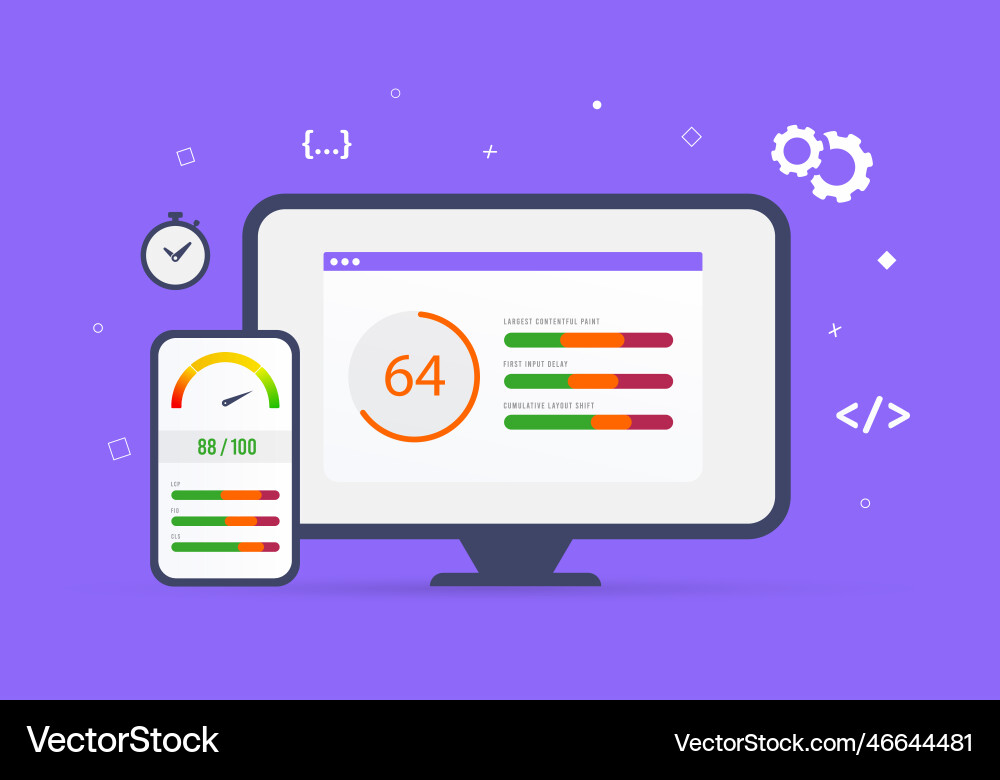 Website Speed Optimization - Core Web Vitals vector image