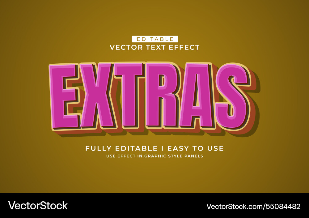 3d editable text effect typography style template 3d editable text effect typography style template vector image