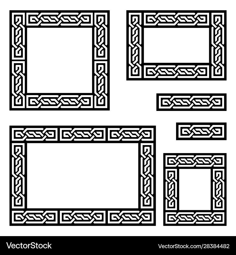 Celtic Knot Border Pattern Collection vector image