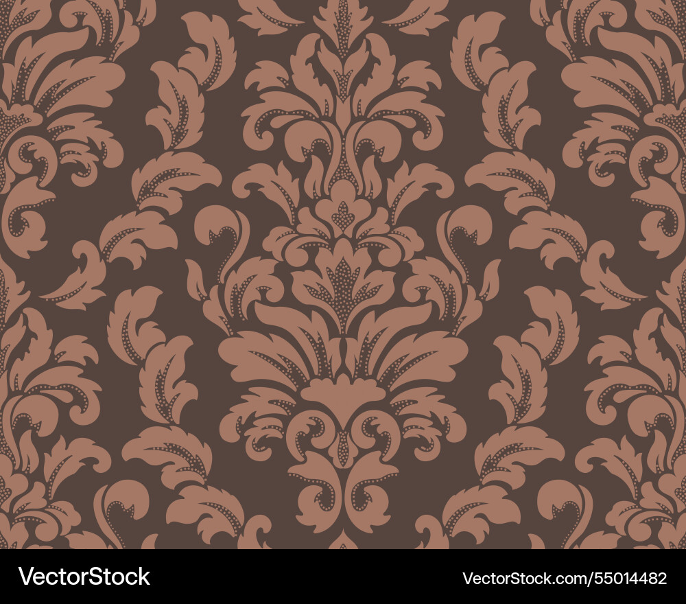 Damask mocha mousse seamless pattern element Vector Image