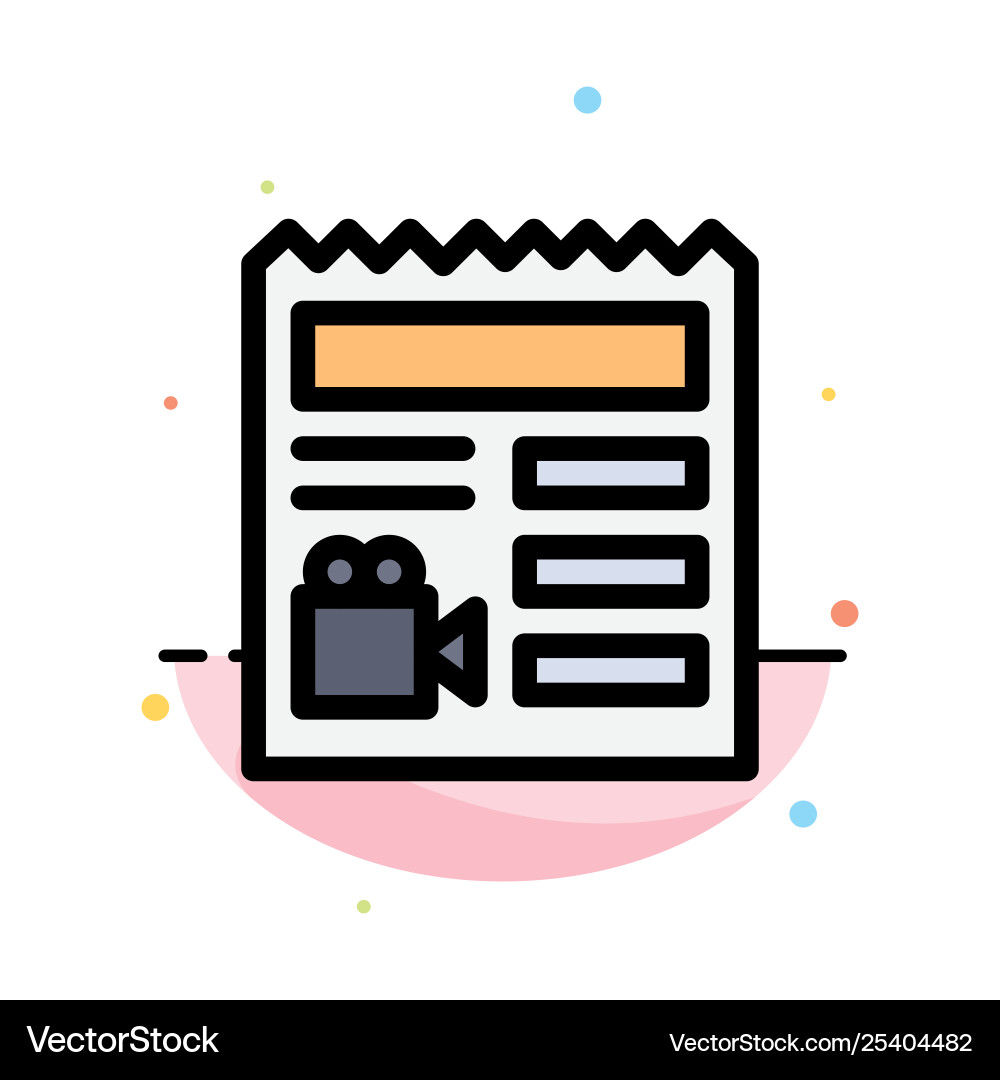 Document basic video camera abstract flat color Vector Image