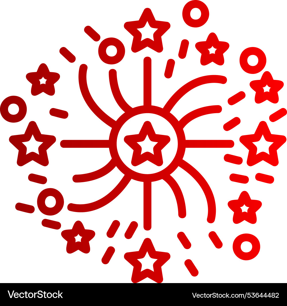 Fireworks line gradient icon Vector Image