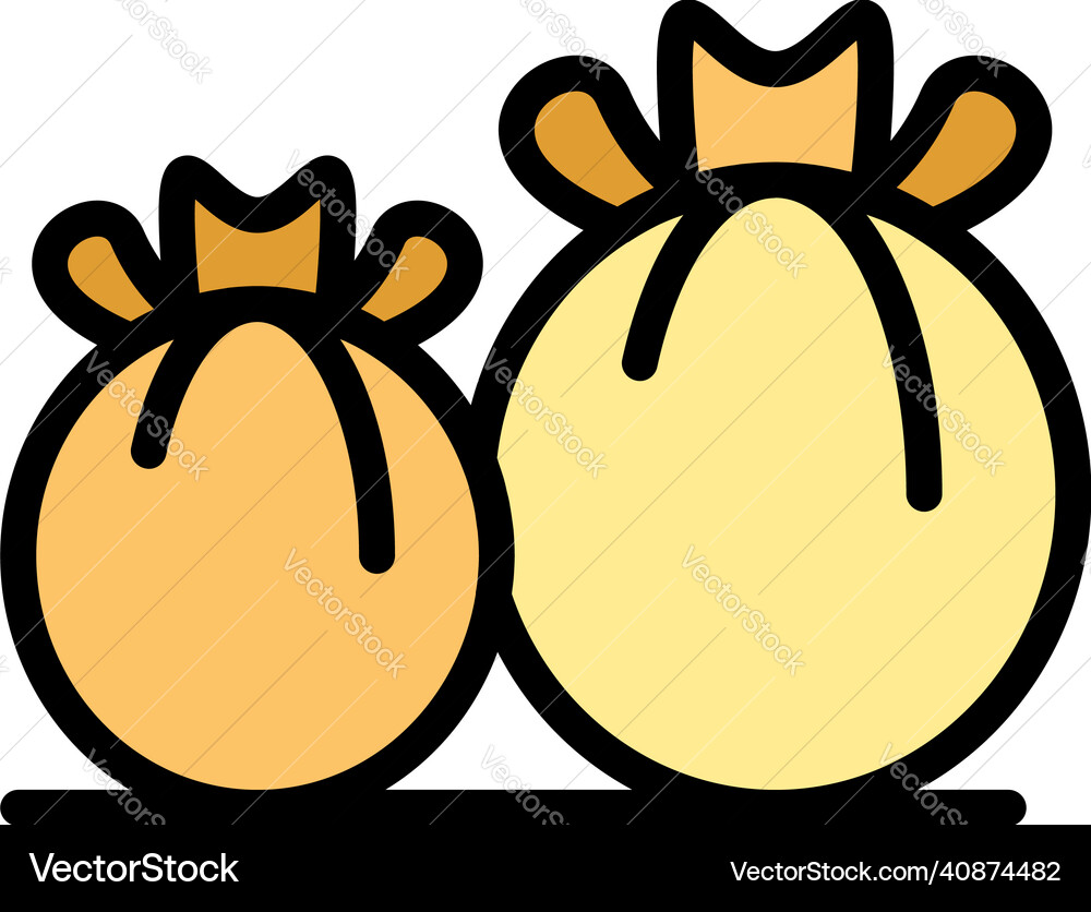 Garbage sack icon color outline Vector Image