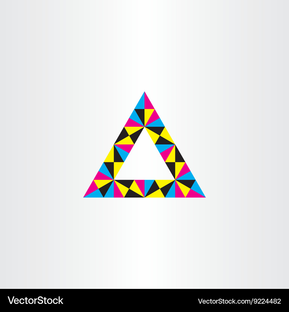 Geometric colorful triangle frame design vector image