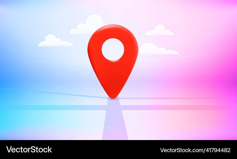 Map navigation red pointer on the road Map navigation red pointer on the road vector image