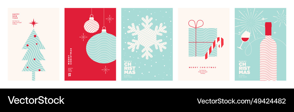 Merry christmas and happy new year vector image