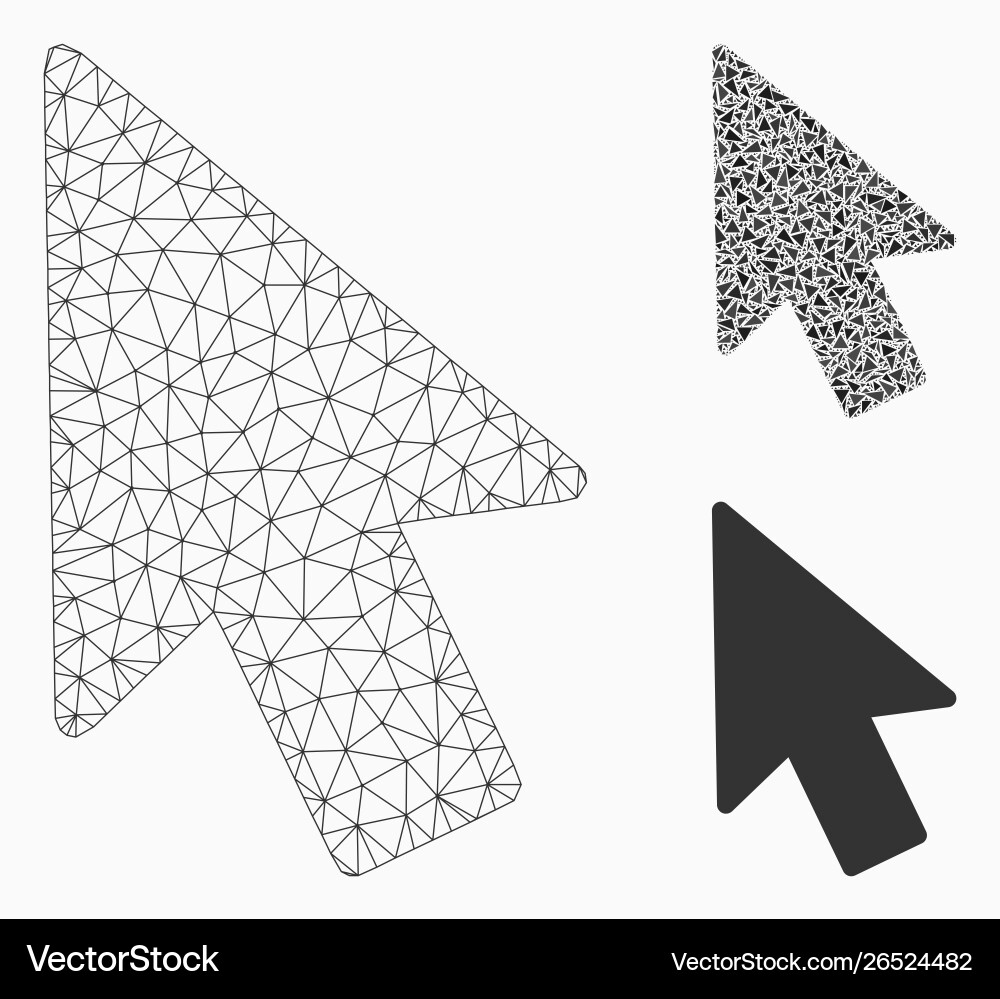 Mouse pointer mesh wire frame model Mouse pointer mesh wire frame model Vector Image