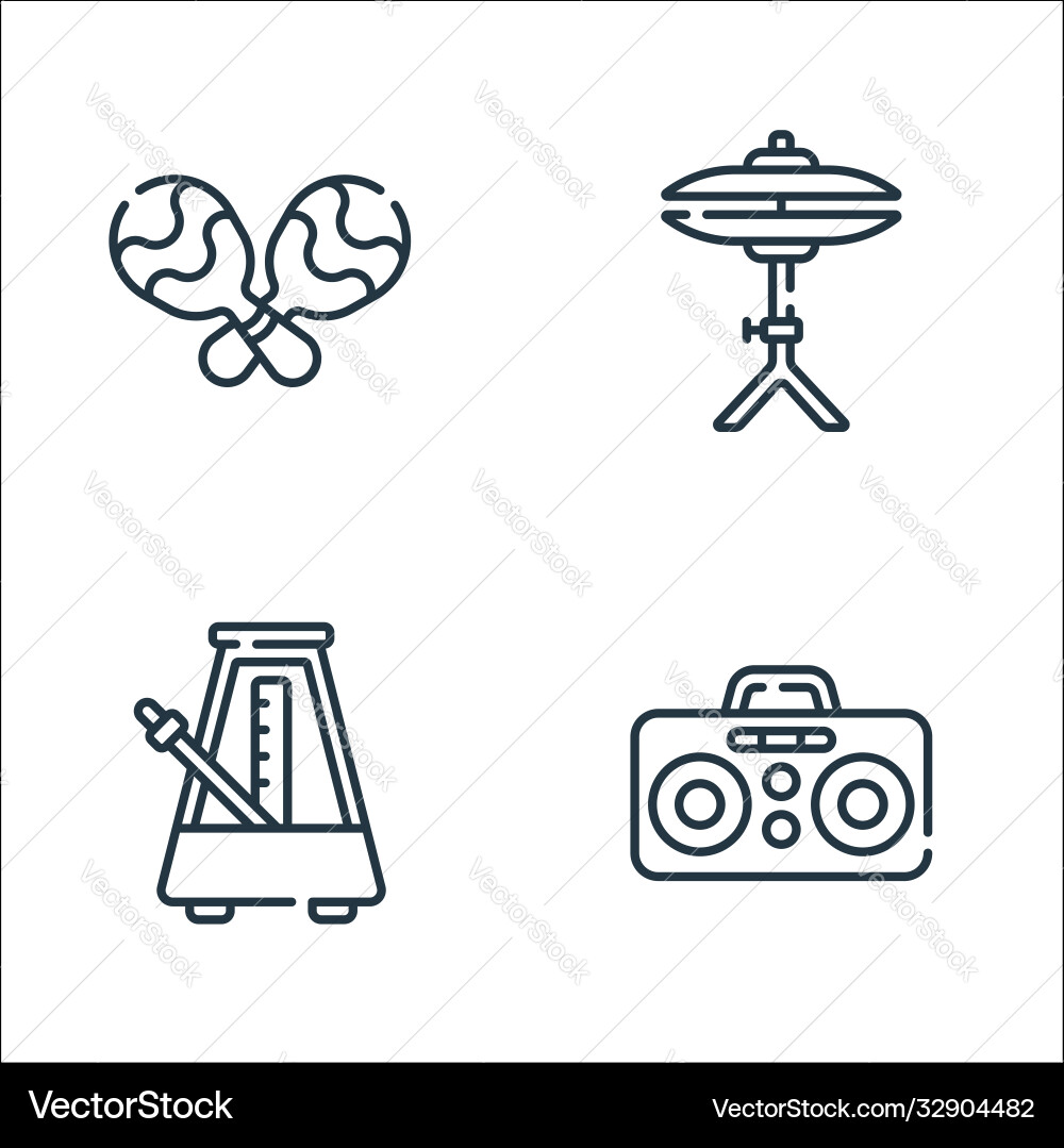 Music line icons linear set quality Music line icons linear set quality vector image