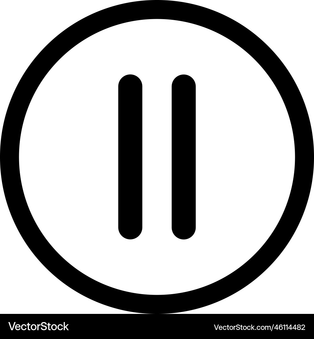 Pause icon button media sign Pause icon button media sign vector image
