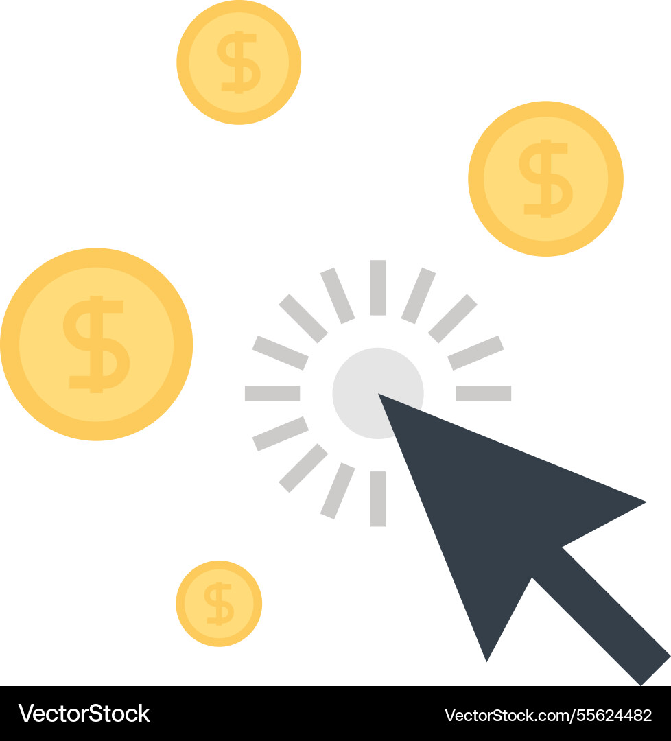 Pay per click flat web icon concept Royalty Free Vector