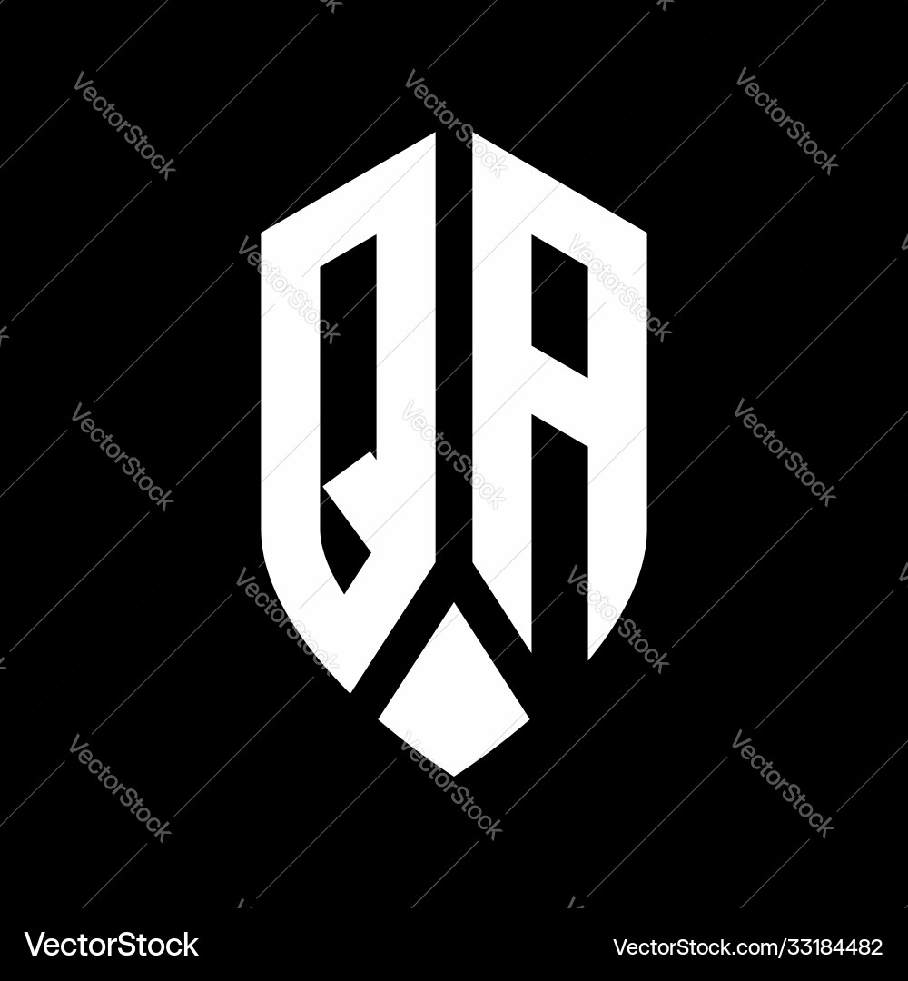 Qa logo monogram with emblem shield style design Qa logo monogram with emblem shield style design Vector Image