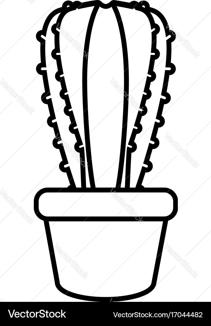 Rectangular cactus icon outline line style Vector Image