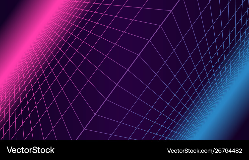 Retro Synthwave Grid Background vector image