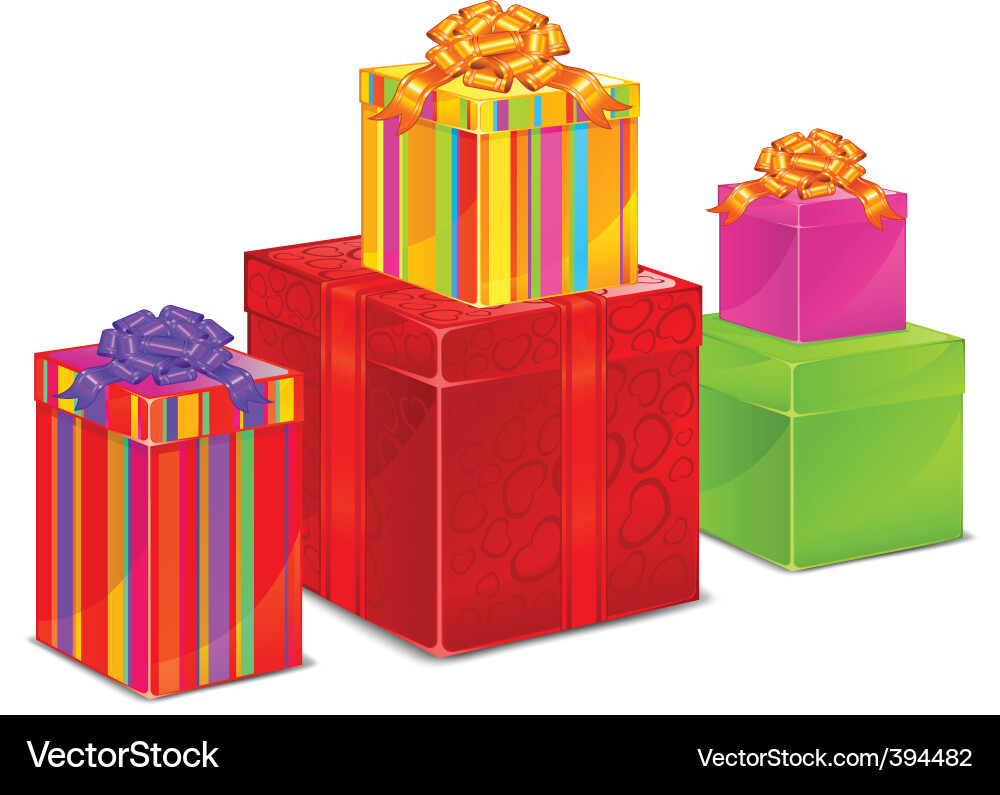 Set of color boxes Vector Image