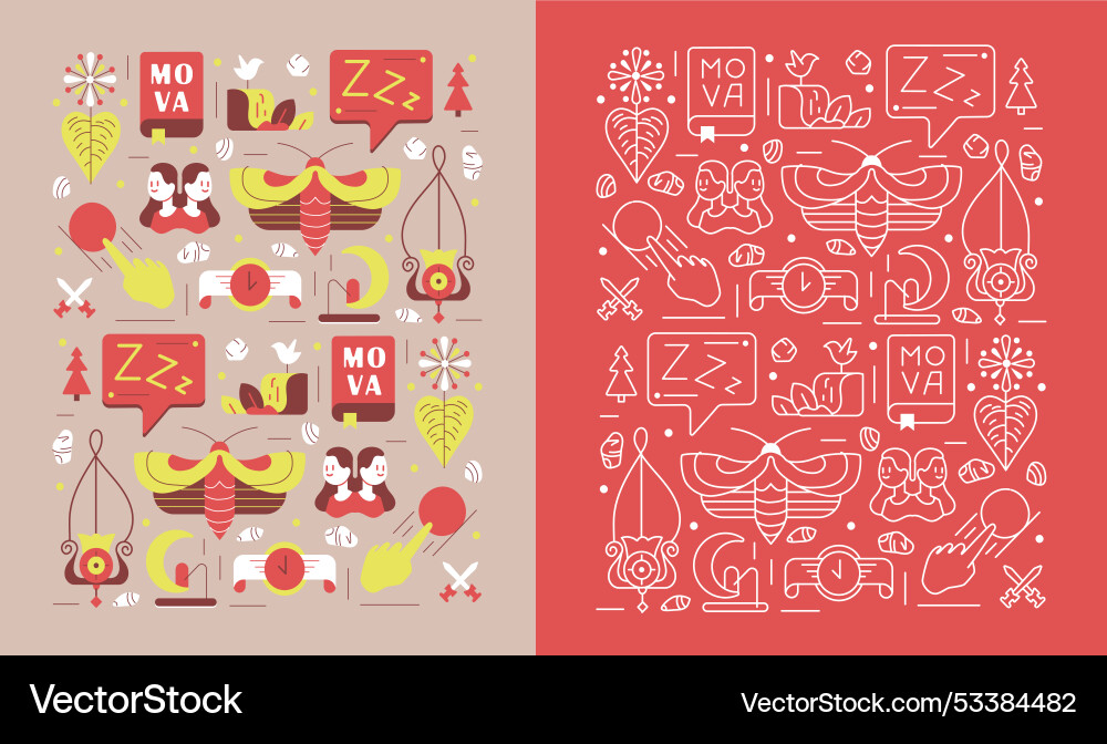 Set of icons in a pattern Set of icons in a pattern vector image