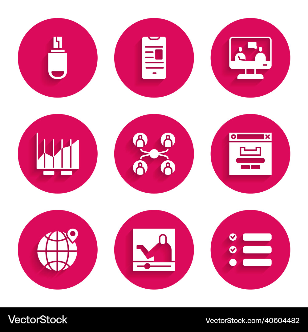 Set online class education task list browser Vector Image