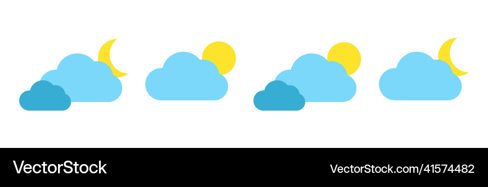 Set with different weather icons of moon Set with different weather icons of moon vector image